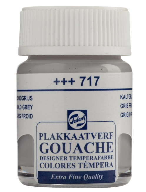 Talens Gouache Extra Fine Quality Fles 16 ml Koudgrijs 717