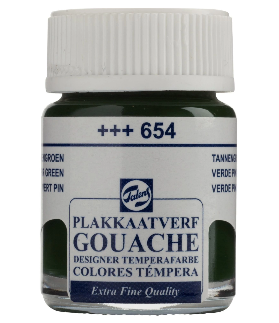 Talens Gouache Extra Fine Quality Fles 16 Ml Dennengroen 654