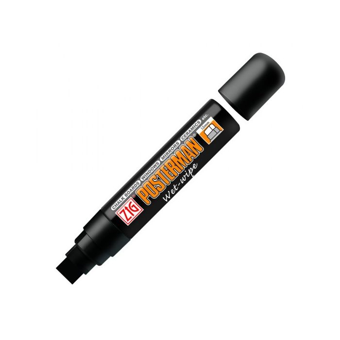 POSTERMAN  KRIJTSTIFT (DIK, ZWART)