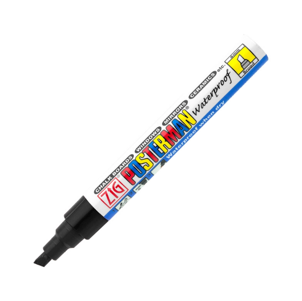 Posterman  Krijtstift (Fijn, Zwart)