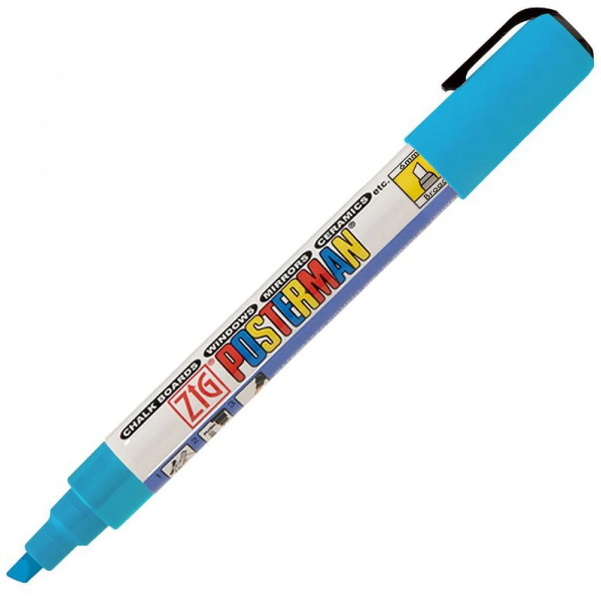 POSTERMAN  KRIJTSTIFT (FIJN, LICHT BLAUW)