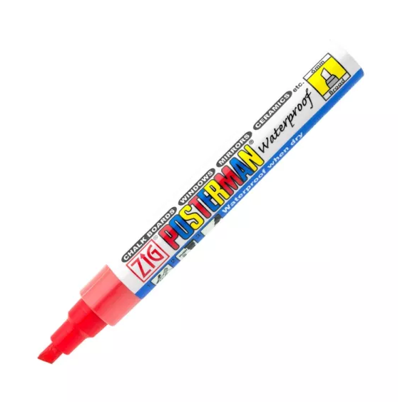 Posterman  Krijtstift (Fijn, Rood)