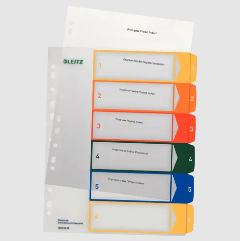 project index pc (printbaar, cijfers 1-6)