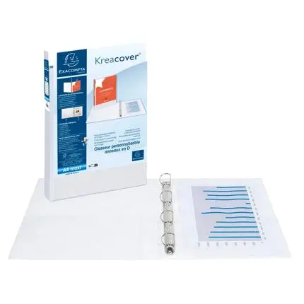 Exacompta Kreacover, Panorama Ringmap Met 4 D-Ringen Van 50Mm - A4 Maxi - Wit