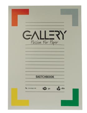 Gallery schetsblok, 180 g/m², ft A4, 50 vel
