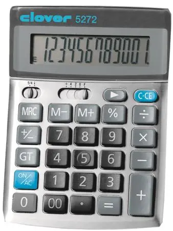 [5272200] clover rekenmachine mini desk metal 12dig.