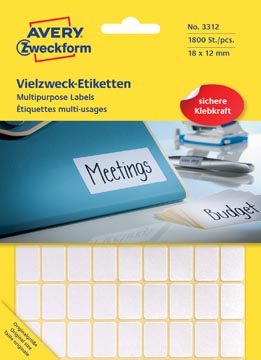 [P3312] DOOS ZWECK.ETIKETTEN 18X12MM