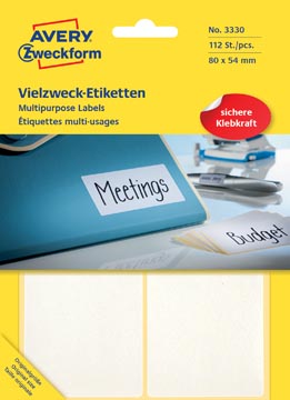 [P3330] DOOS ZWECK.ETIKETTEN 80X54MM