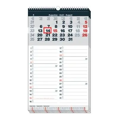 [TRIQ12MEM] driemaandkalender+memo ft 300x415