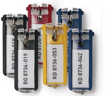[D195700] Durable sleutelhanger Key Clip, assortiment, pak van 6 stuks