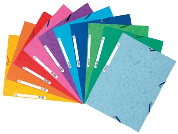 [55510E] Elastomap 3 kleppen in glanskarton 400g/m2 - A4 - Geassorteerd, verpakt per 10st