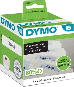 [99017] ETIK.DYMO HANGMAP, WIT (1X220)