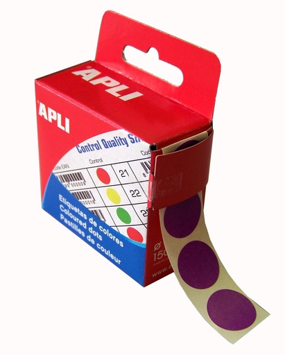 [115009] ETIKET APLI 15MM ROND PAARS 150 STUKS