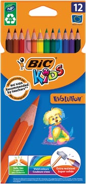 [82902914] Etui 12 Kleurpotloden Kids Evolution