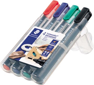[352WP4] Etui Lumocolor Staedtler 352 Permanent (Dikte 2 Mm 4 Kleuren)