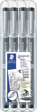 [308WP4] ETUI 4 PIGMENT LINER ZWART