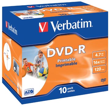 [VERJC43521] 10X VERBATIM DVD-R 4.7GB 16X PRINTABLE