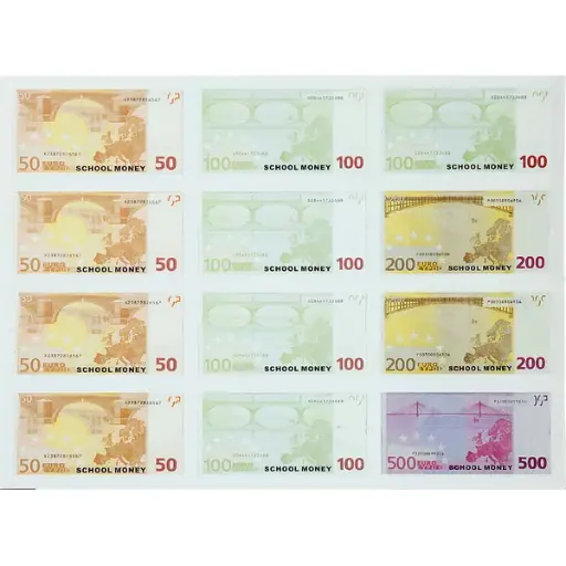 [70340] euro munt & briefjes 8 bladen in karton