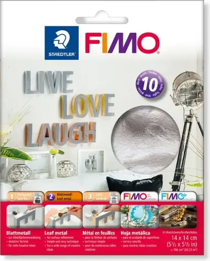 [8780-81] fimo 10 vel bladmetaal zilver