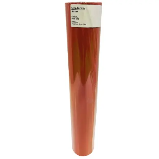 [15010394] geschenkpapier bruine effen kraft 60gr - oranje - 50cm x 50m