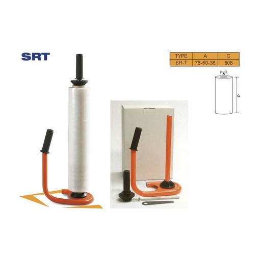 [22200003] Handafwikkelaar Stretch (Handrekfolie)/Rechte Arm Metaal