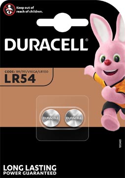 [LR54] Duracell Knoopcel Electronics Lr54, Blister Van 2 Stuks
