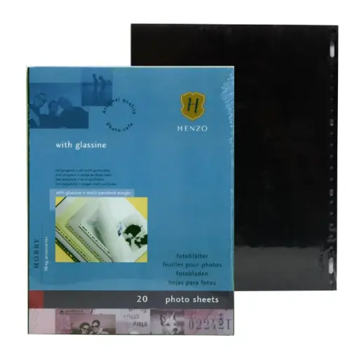 [H*16111] 20 fotoblad zwart + zijdepapier