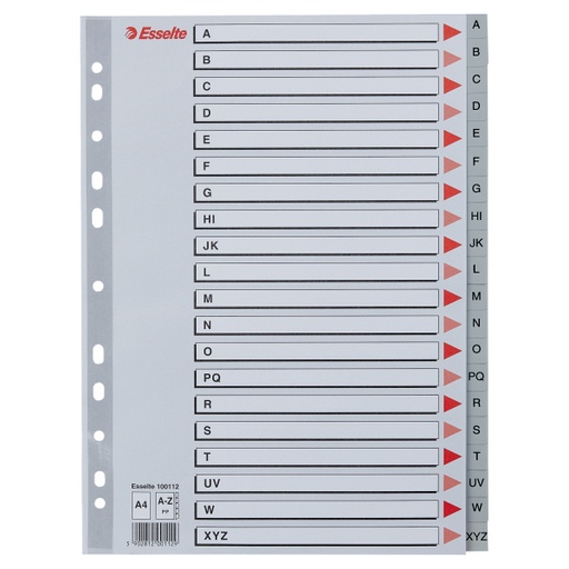 [100112] index grijs a4 a-z