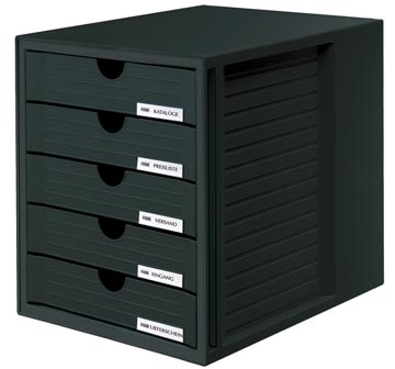 [145013] Han ladenblok met gesloten laden, zwart