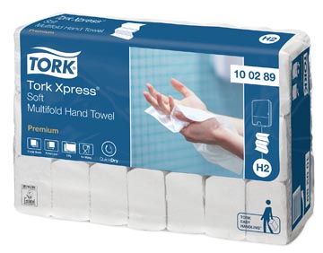 [TORK100288] Tork papieren handdoeken Xpress, Soft, multifold, 2-laags, 150 vellen, systeem H2, pak van 21 stuks