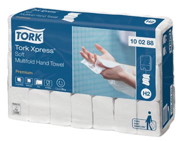 [TORK100288] Tork papieren handdoeken Xpress, Soft, multifold, 2-laags, 150 vellen, systeem H2, pak van 21 stuks
