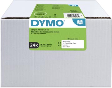 [13187] Dymo Value Pack: Etiketten Labelwriter Ft 89 X 36 Mm, Wit, Doos Van 24 X 260 Etiketten