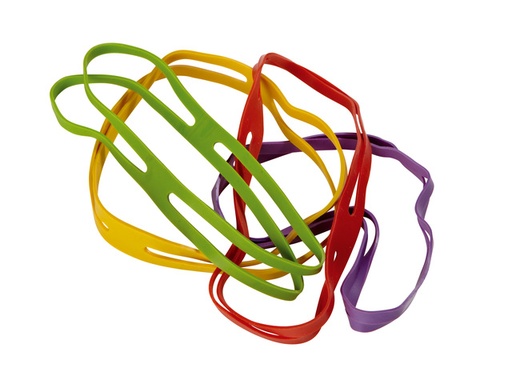 [P2768] Kruisbandelastiek Alco 100gr 150x11mm assorti