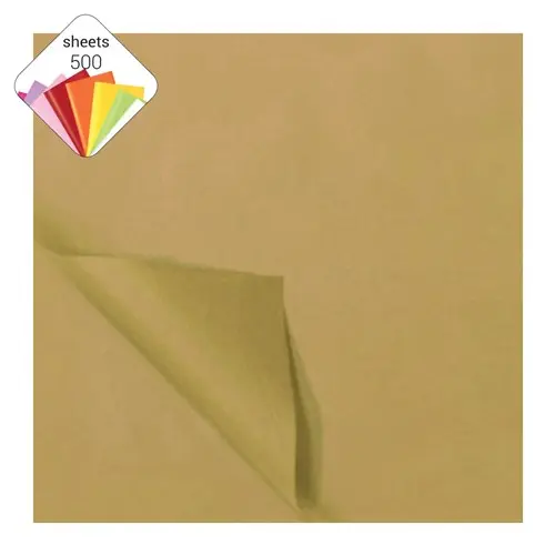 [186161] Zijdevloei Papier Goud (50X70Cm,25 Vel)