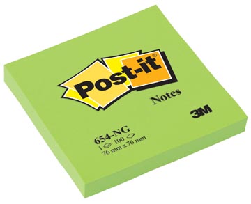 [654NV] Neon Post-It Memo 76X76 Groen (6 stuks)