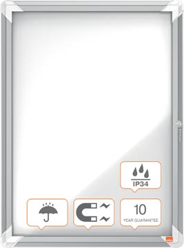 [1902577] Nobo Premium Plus Magnetische Buitenvitrine Draaideur Geïntegreerd Hoekslot 4X A4 Metaal