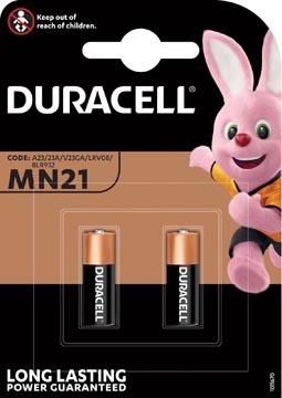 [MN21/2] Duracell Batterijen Alkaline Security Mn21, Blister Van 2 Stuks