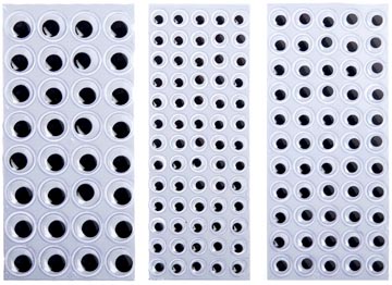 [19290] Oogjes Zelfklevend 3Formaten 152Stuks