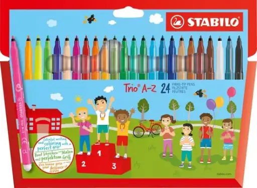 [378-24]  stiften stabilo trio a-z 24 kleuren