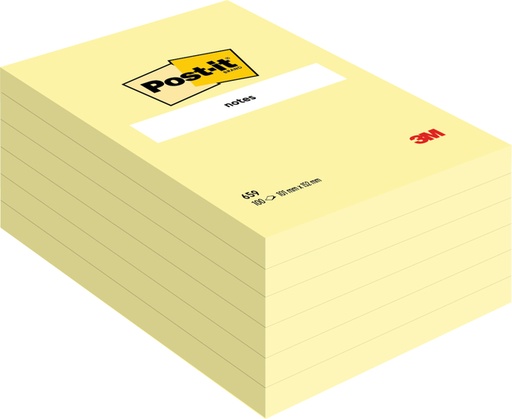 [659M] Post-it Notes, ft 102 x 152 mm, geel, blok van 100 vel