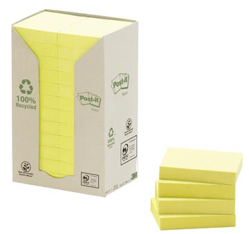 [653YRT] Post-It Notes Pk.24 Geel Recyc