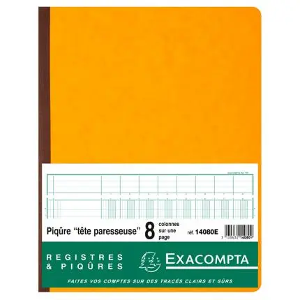 [E14080] Register 32x25cm - uitgesneden hoofd- 8 kolommen op 1 blad - 31 lijnen - 80 blad - Geassorteerde kleuren