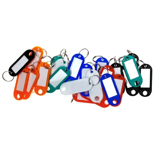 [14005T] Doos Met 50 Sleutelhangers In Bijeenpassende Kleuren