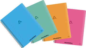 [2160PPC] Spiraalschrift Pp 165X210Mm  + Transparante Gekleurde Omslag  120Blz (Commercieel Geruit)