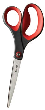 [SCPR20] Scotch schaar Precision, ft 20 cm, rechts en links, scherpe punt, RVS, grijs/rood, blister van 1stuk