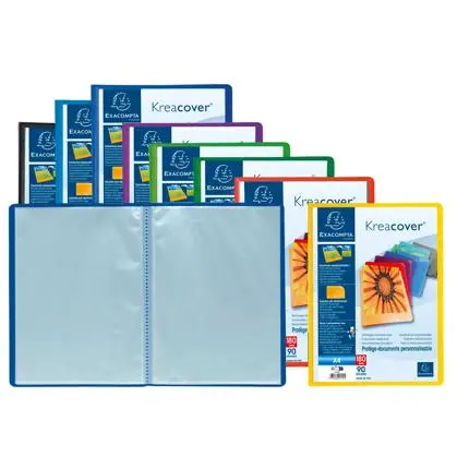 [E5790E] Kreacover® Personaliseerbare Showalbums Pp Met Vaste Rug - 90 Tassen - 180 Zichten - A4 - Geassorteerd
