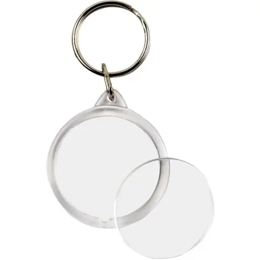 [51270] Transparante Sleutelhanger, 50Mm, 25 Stuks