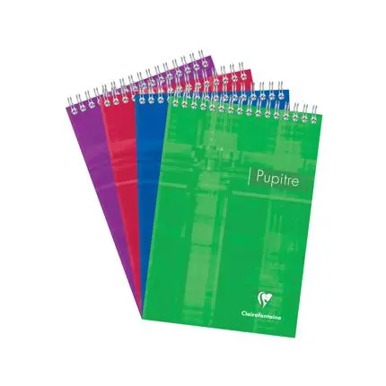 [8662C] Schrijfblok Pupitre met kop spiraal A5 80 afscheurbare bladen geruit 5x5mm - Geassorteerde kleuren