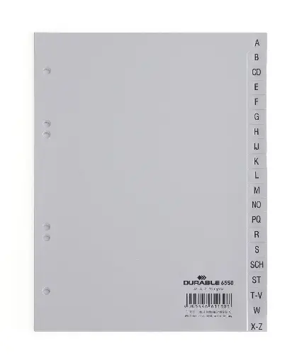 [D6550] Tabbladen A5 20-delig bedrukte tabs A-Z PP 