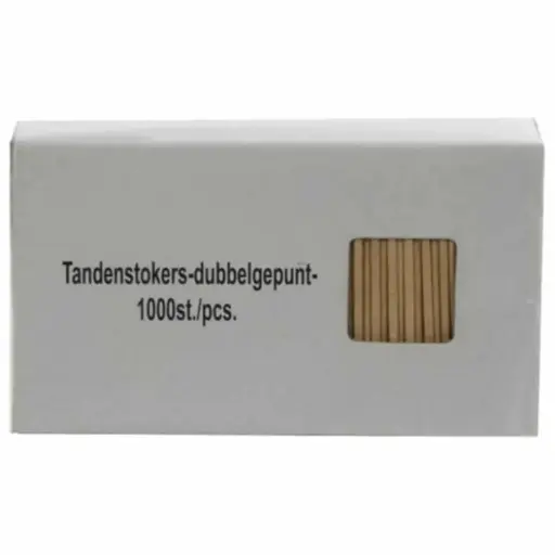 [V300002] tandenstoker bamboe 2pt 65mm doos/1000st